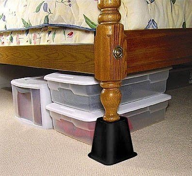 Design61 Möbelerhöher Betterhöhung Möbelerhöhung Tischerhöher Elefantenfuß Bed Riser Höhe ca. 15cm 4St für Füße bis 68x68 mm