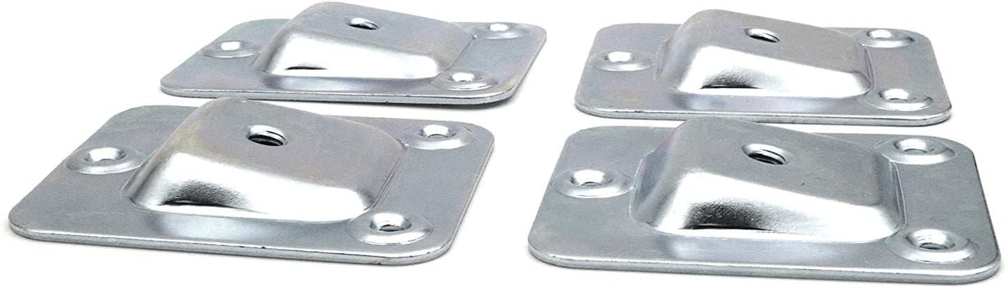 Design61 4er Set Montageplatte Schräg 10° Neigung M8 Gewinde für Sofa Tischbeine Stuhlbeine Möbelbeine Befestigung Platten Sofabeine Adapter