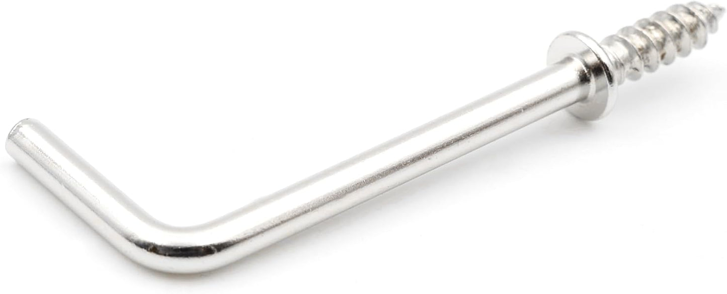 Design61 10x Schraubhaken Gerade Hakenschraube mit Beffe Wandhaken mit Gewinde Haken zum Einschrauben für Wand & Decke Vermessingt Befestigung für Seile Ketten Lampen Pflanzen (30 x 3 mm, 10, stück)