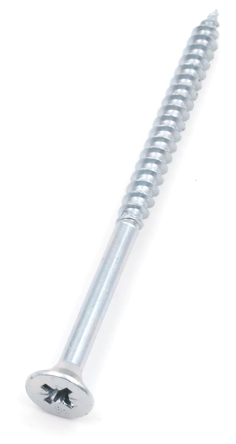Design61 100x Holzschrauben Spanplattenschrauben Senkkopf 6x80mm PZ-Antrieb Teilgewinde für Innen & Außen geeignet für Holz Spanplatte MDF Hartholz Schrauben für Dübel Stein Beton
