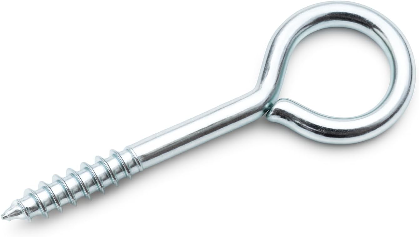 Design61 10x Ringschrauben Ösenschraube mit Holzgewinde Schraubhaken Wandhaken Verzinkt für Wand & Decke Haken zur Befestigung von Seilen Ketten Pflanzen Lampen (19 x 4 mm, 10, stück)