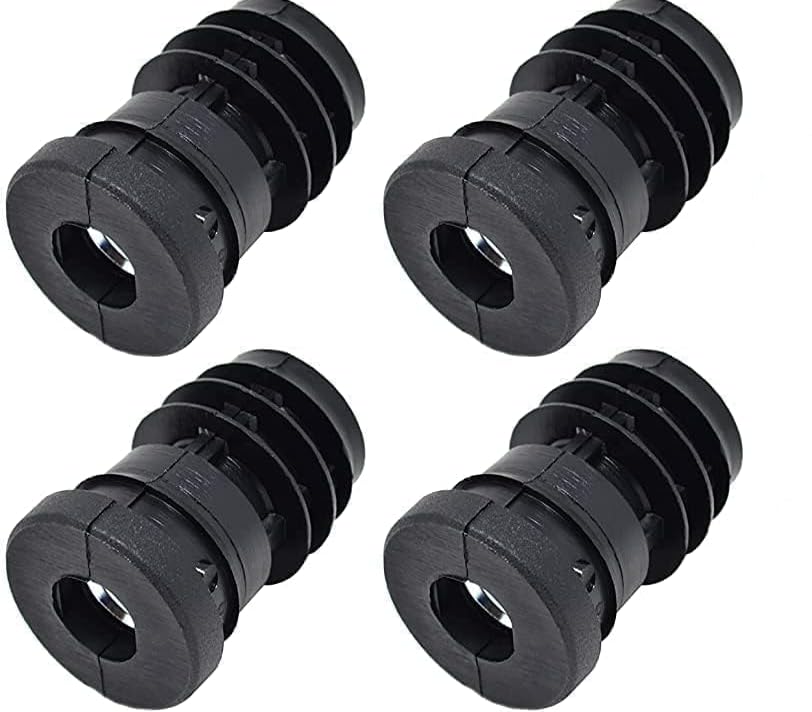 Design61 4x Gewindestopfen Justierstopfen für Rundrohr mit eingelegter Metallmutter Ø32 mm 1,5-2 mm mit M8 Innengewinde