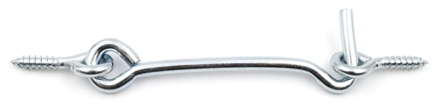 Design61 Sturmhaken mit Öse Verzinkt Windhaken Sturmsicherung Fensterhaken Türriegel Ösenriegel Schrankriegel Torbefestigung für Fenster Türen Klappen Beschläge (80 mm, 2, stück)