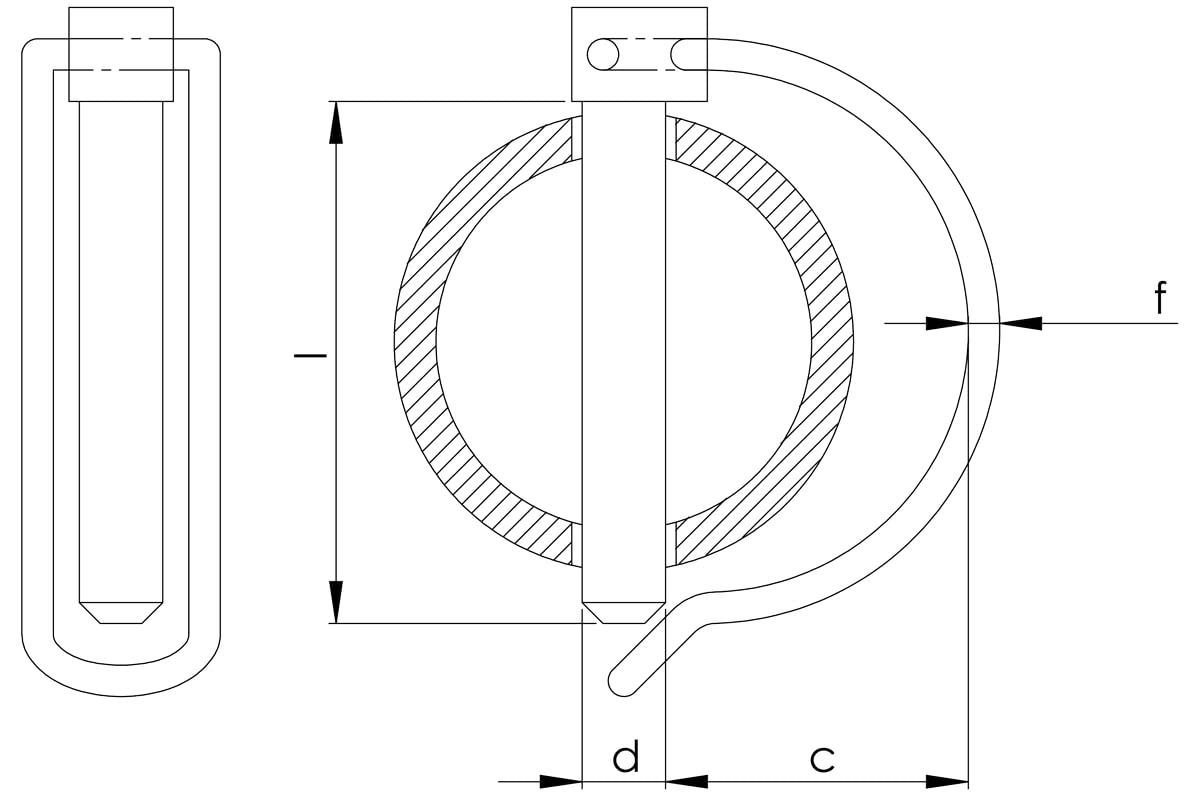 Pipe Pin Design61 2x pipe lynch pin lynch pin 8 x 45 mm galvanized