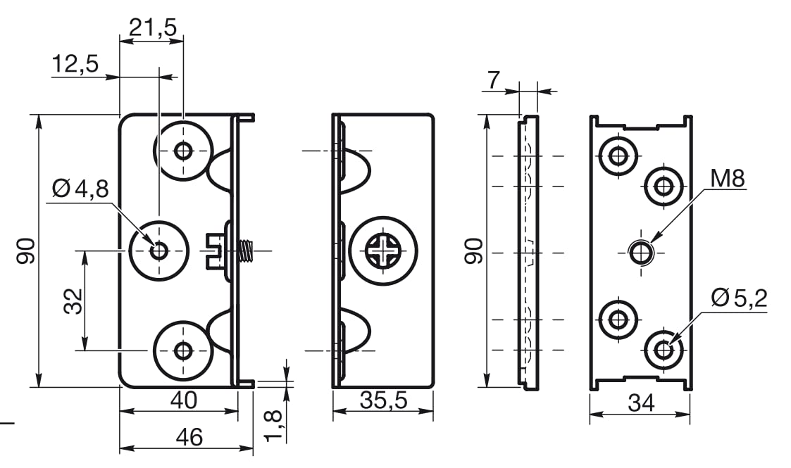 Design61 4er Set Bettbeschläge Bettverbinder Bettbeschlag für Lattenrost Möbelverbinder komplett Set zum Schrauben 90 mm