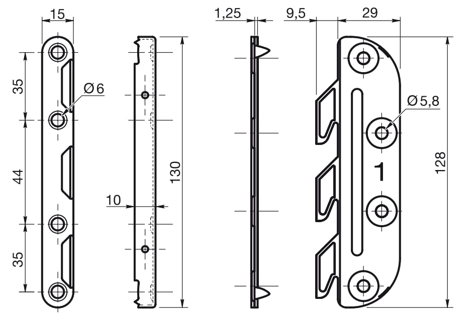 Design61 4er Set Bettbeschläge Bettverbinder Bettbeschlag für Lattenrost Möbelverbinder komplett Set zum Schrauben 130 mm