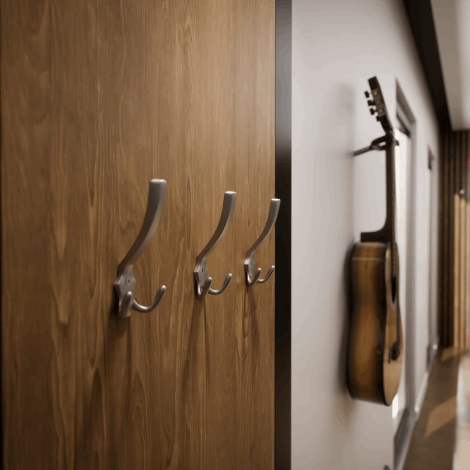 Design61 Doppelt Haken Kleiderhaken Garderobenhaken Doppelhaken Wandhaken Kleiderhaken für Wand Garderobe Badezimmer Küche in Schwarz