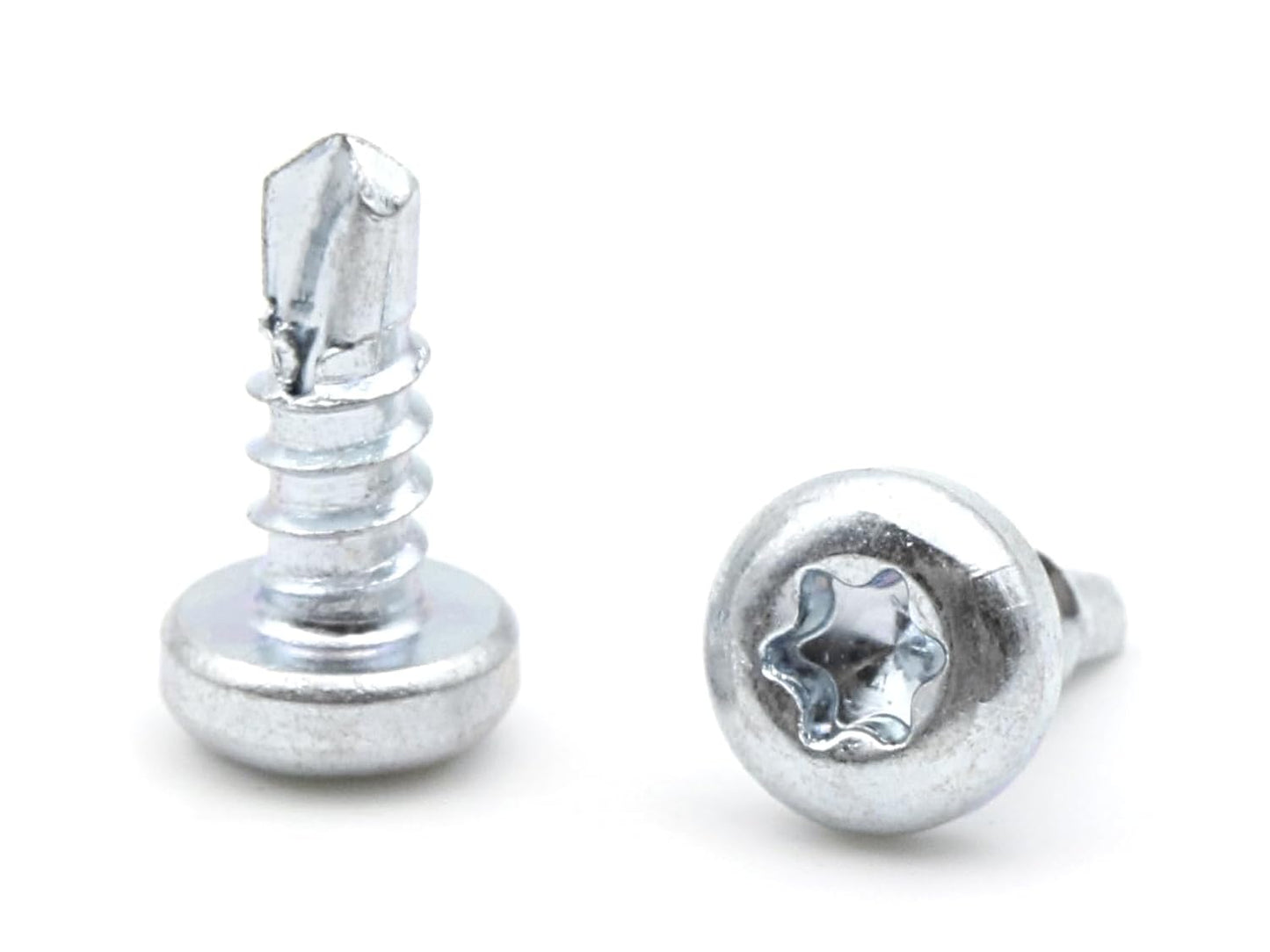 Design61 Selbstbohrende Schrauben Halbrundkopf Stahl Gehärtet Verzinkt Rostbeständig für Holz und Metallbau Selbstschneidende TX-15 Schrauben (3,5 x 9,5 mm, 200, stück)