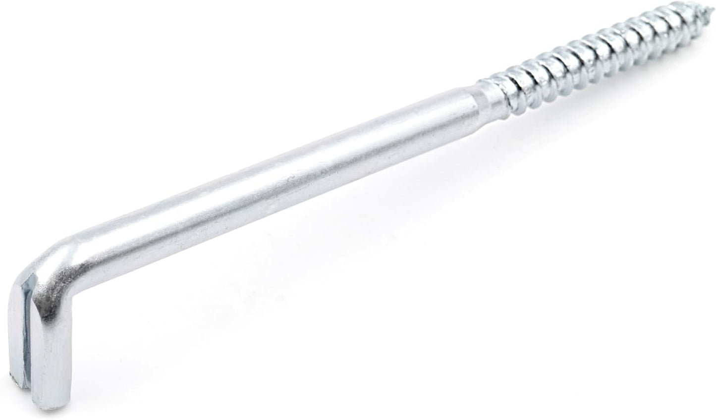 Design61 10x Schlitzhaken Gerade Schraubhaken Konsolhaken Stahlhaken Wandhaken mit Gewinde Einschraubhaken für Wand & Decke Haken zur Befestigung von Seilen Ketten Lampen (100 x 5.80 mm, 10, stück)