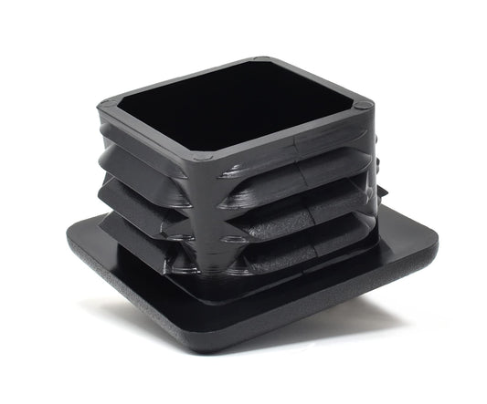 Design61 4x square pipe plugs slatted plugs 50x50 mm with slats for inner dimensions 42-44.8 mm