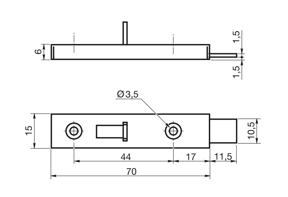 Design61 2x Schrankriegel Möbelriegel mit Schiebeverschluss für Badezimmer Möbel Haustiertore 7cm