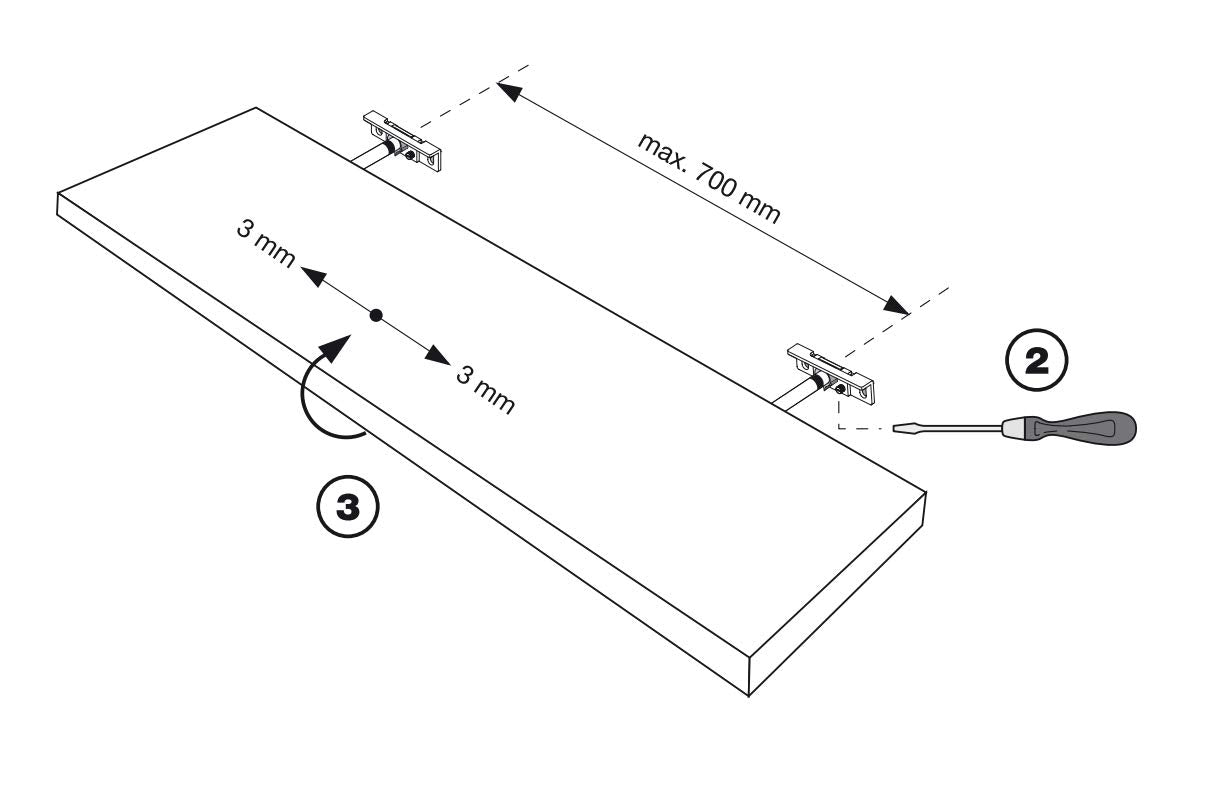 Design61 2er Set Tablarträger Unsichtbar Regal Bodenträger Regalträger Wandregalträger Tragkraft 180 kg
