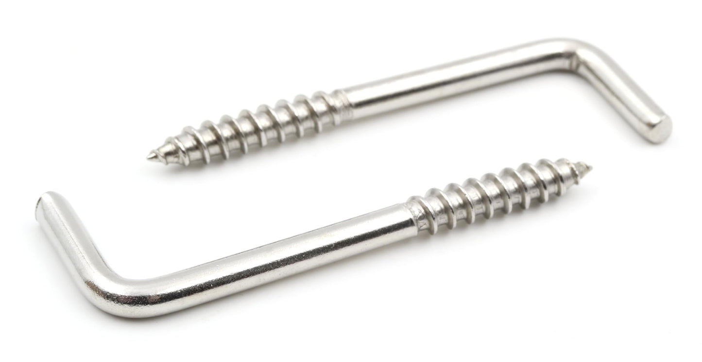 Design61 Gerade Schraubhaken Edelstahl Konsolhaken Stahlhaken Wandhaken mit Gewinde Einschraubhaken für Wand & Decke Haken zur Befestigung von Seilen Ketten Pflanzen Lampen (80 x 4,4 mm, 10, stück)