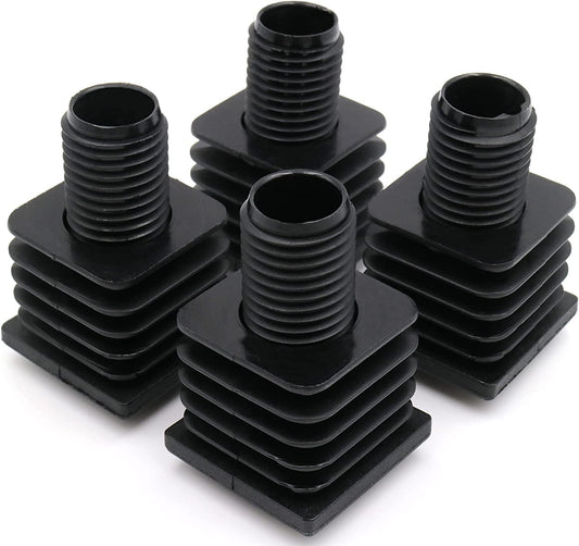 Design61 4X adjusting plugs for square tubes Pipe plugs 40 x 40 mm with slats M22x60 mm for wall thickness 2-2.5 mm