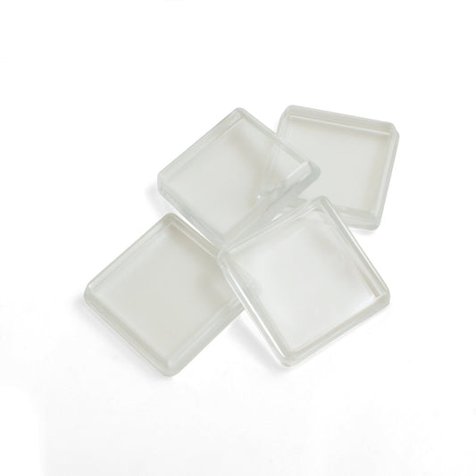 Design61 furniture coasters for square furniture feet, roller coasters, piano coasters, floor protection caps for feet up to 50x50 mm, 4 pieces, crystal clear