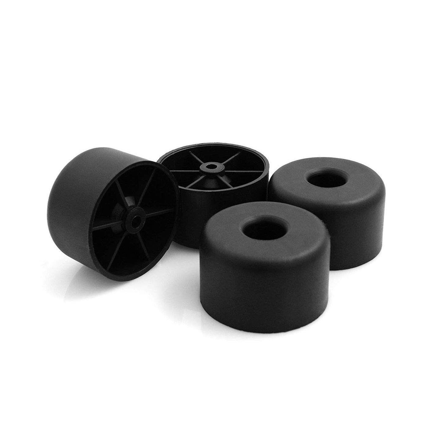 Design61 4er Set Kunststoff Möbelgleiter Möbeluntersetzer Sofa Sessel zum Anschrauben Ø 50 x H 20 mm schwarz