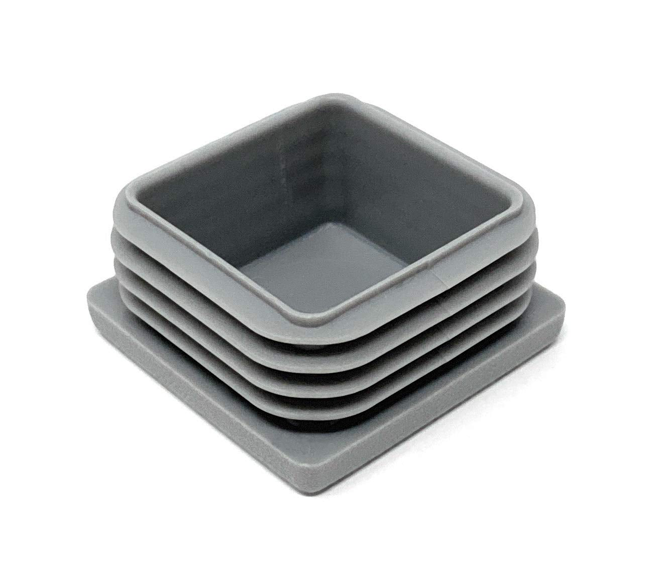 Design61 10x Vierkant Rohrstopfen Lamellenstopfen 40x40 mm mit Lamellen für Innenmaß 34-38 mm verkehrsgrau