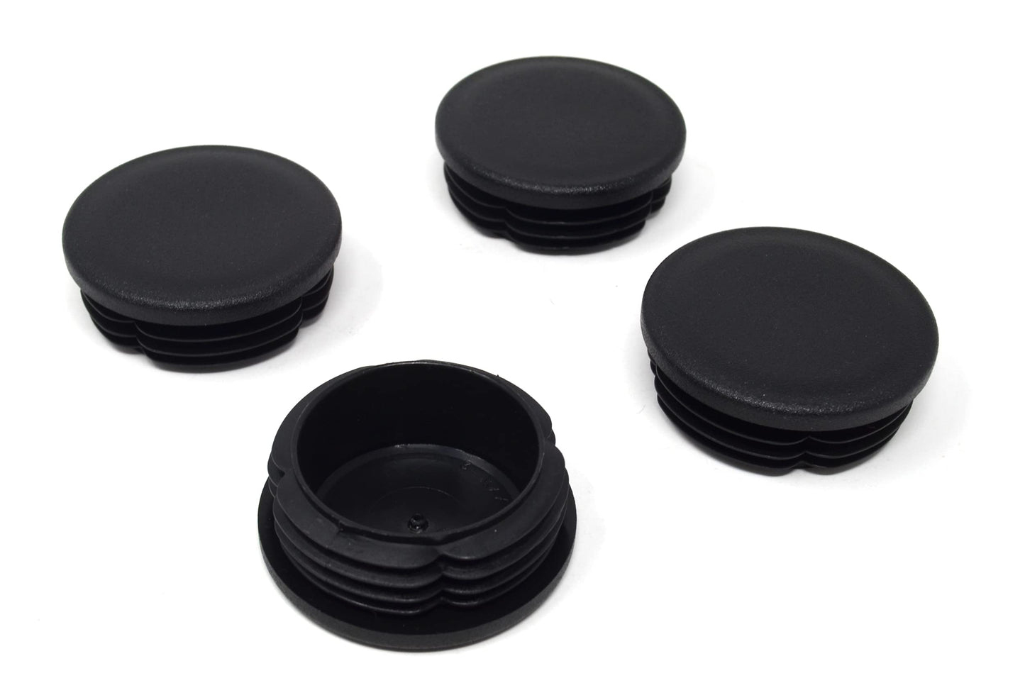 Design61 4x Lamellenstopfen für Rundrohre Ø 53-54 mm in Schwarz
