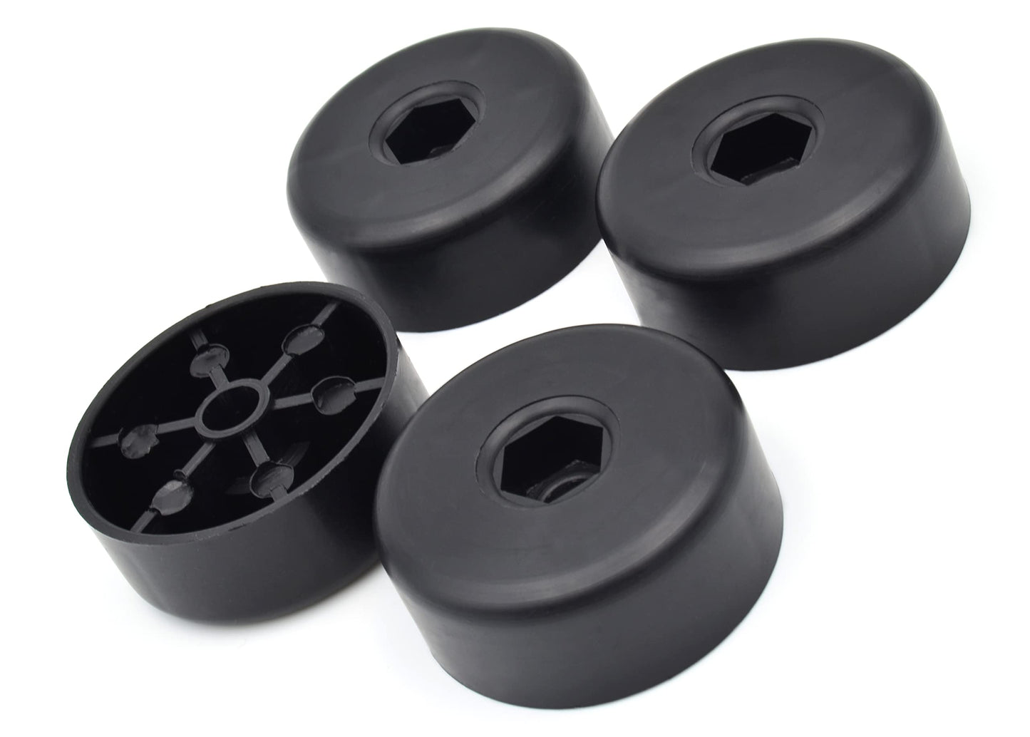 Design61 4er Set Kunststoff Möbelgleiter Möbelfuß Sofa Sessel mit Innensechskant Ø 50 x H 20 mm schwarz