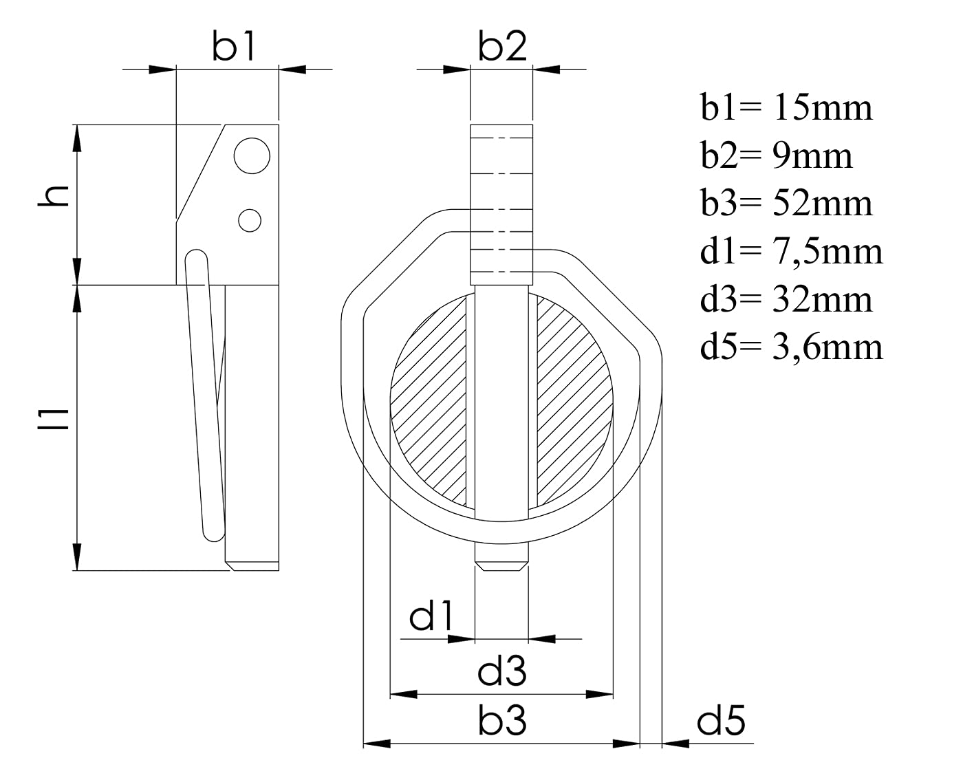 Design61 1x lynch pin lynch pin 8 x 42 mm galvanized DIN 11023