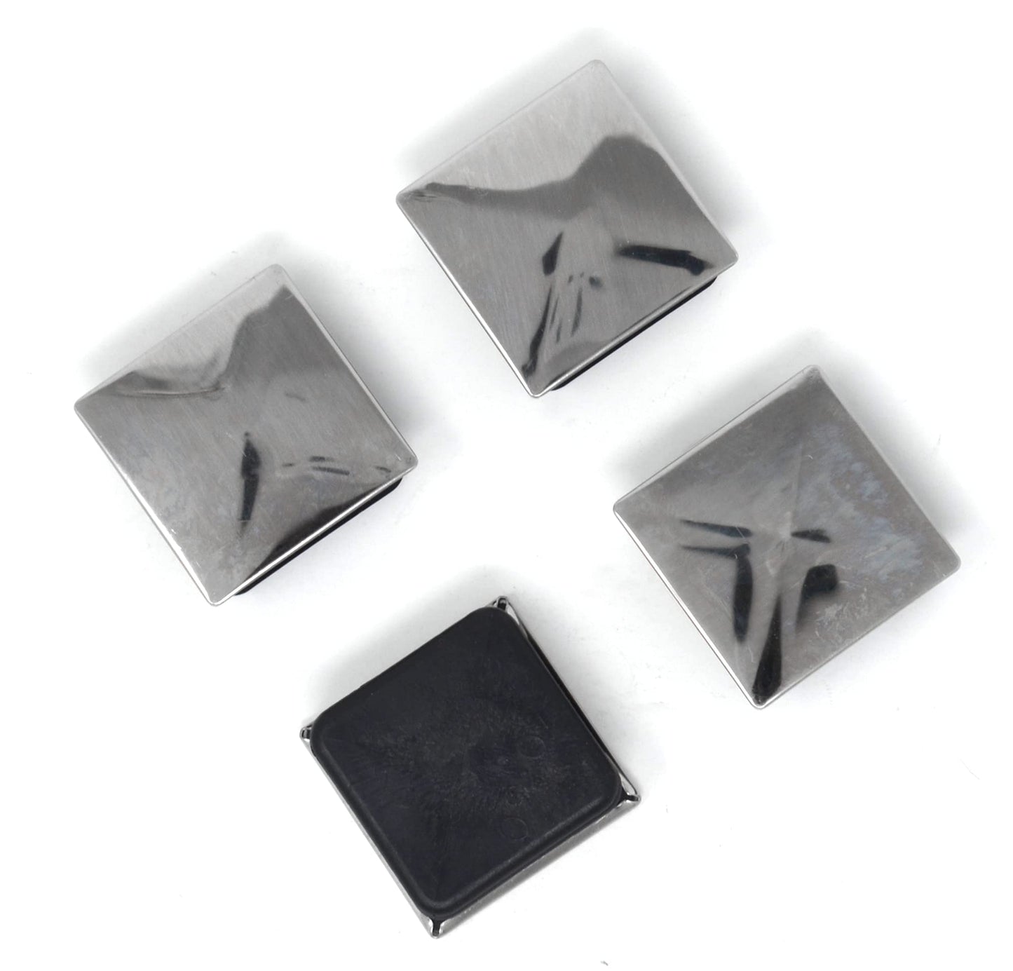 Design61 4x Sichtstopfen Lamellenstopfen 30x30 mm Metallabdeckung für Quadratrohre für Innenmaß 26-27 mm
