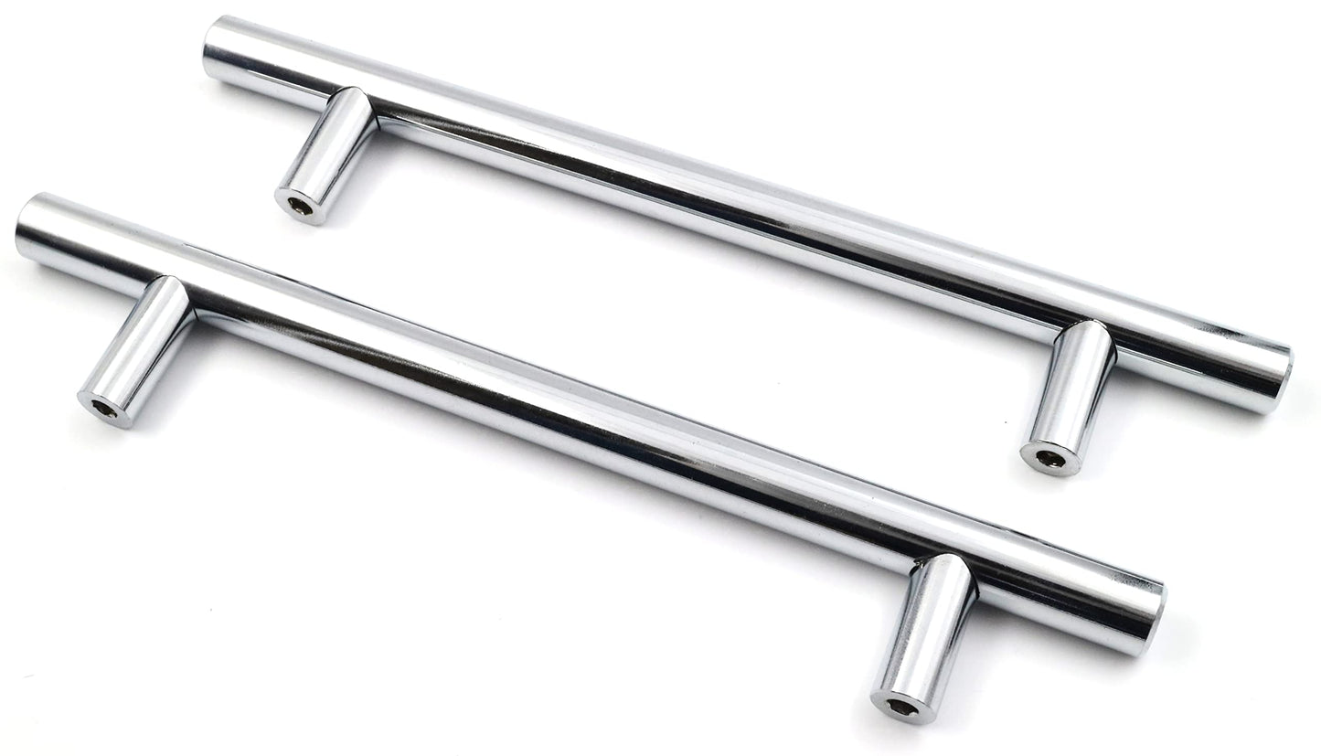 Design61 2x Möbelgriffe 128mm Griffe für Küchenschränke Schrankgriffe Schubladengriffe verchromt