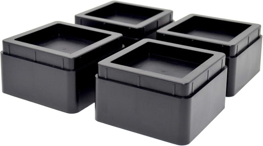 Design61 4er Set Möbelerhöhung Betterhöher Tischerhöher Elefantenfuß Bed Riser Stapelbar 57 mm oder 107 mm in Schwarz