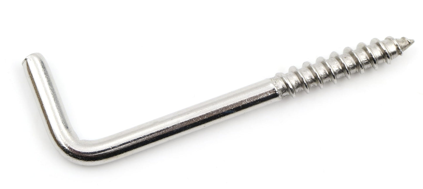 Design61 10x Gerade Schraubhaken Edelstahl Konsolhaken Stahlhaken 60 x 4 mm Wandhaken mit Gewinde Einschraubhaken für Wand & Decke Haken zur Befestigung von Seilen Ketten Pflanzen Lampen