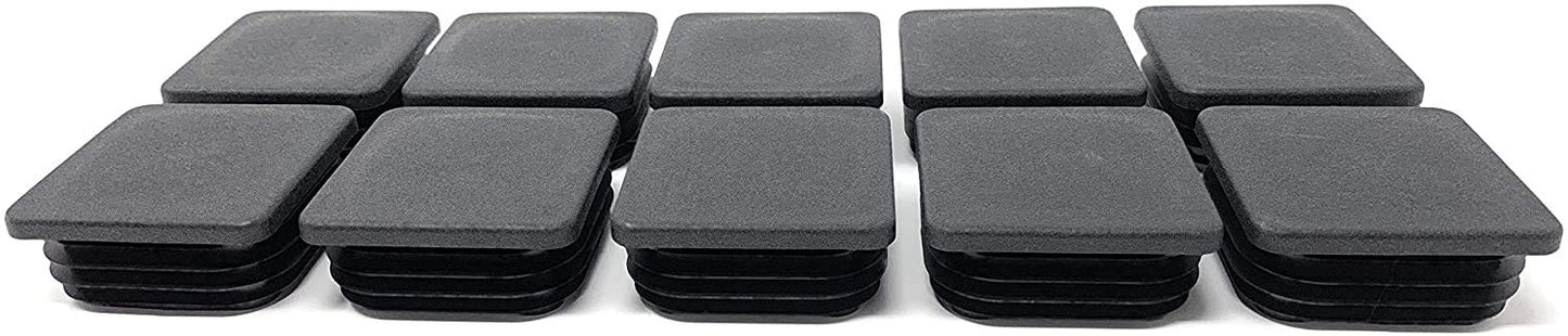 Design61 10x Vierkant Rohrstopfen Lamellenstopfen 40x40 mm mit Lamellen für Innenmaß 30-34 mm