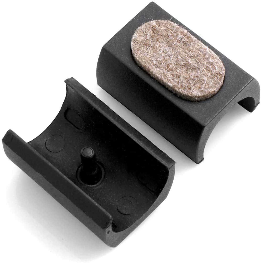 Design61 Filzgleiter 4er Set für Freischwinger Stuhlgleiter Ø 23-25 mm Möbelgleiter Klemmschalengleiter mit geräuschdämpfender Filzgleitfläche