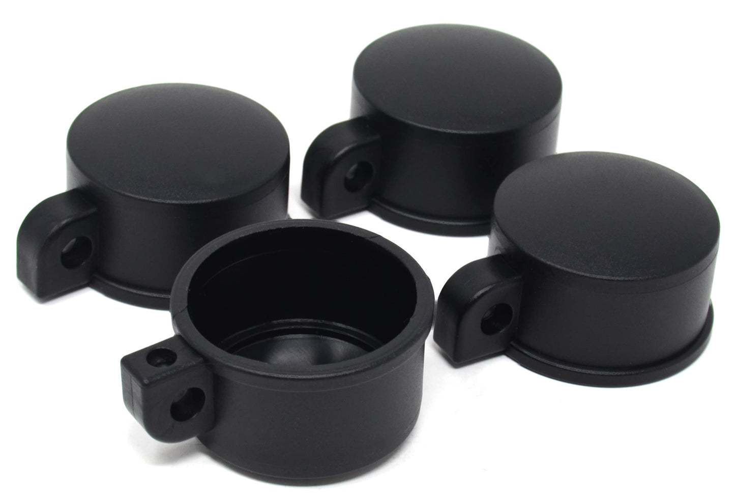 Design61 Lot de 4 cache-œillets pour poteaux Ø 59 mm Plastique Noir