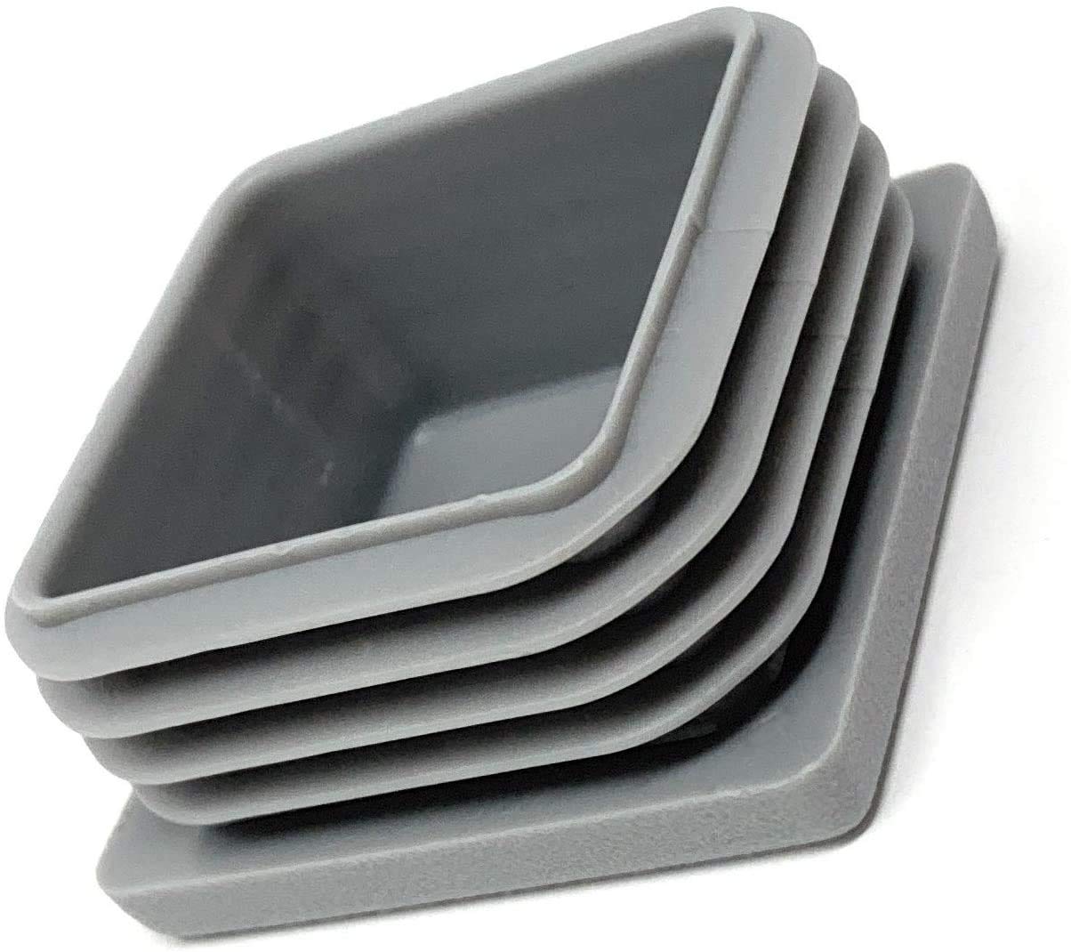 Design61 10x Vierkant Rohrstopfen Lamellenstopfen 50x50mm mit Lamellen für Innenmaß 44-48,4 mm verkehrsgrau