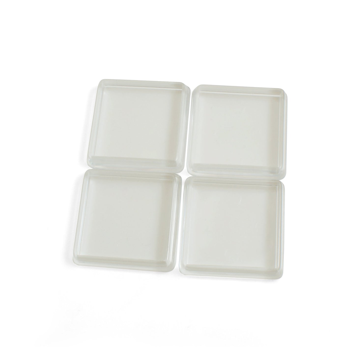 Design61 furniture coasters for square furniture feet, roller coasters, piano coasters, floor protection caps for feet up to 30x30 mm, 4 pieces, crystal clear