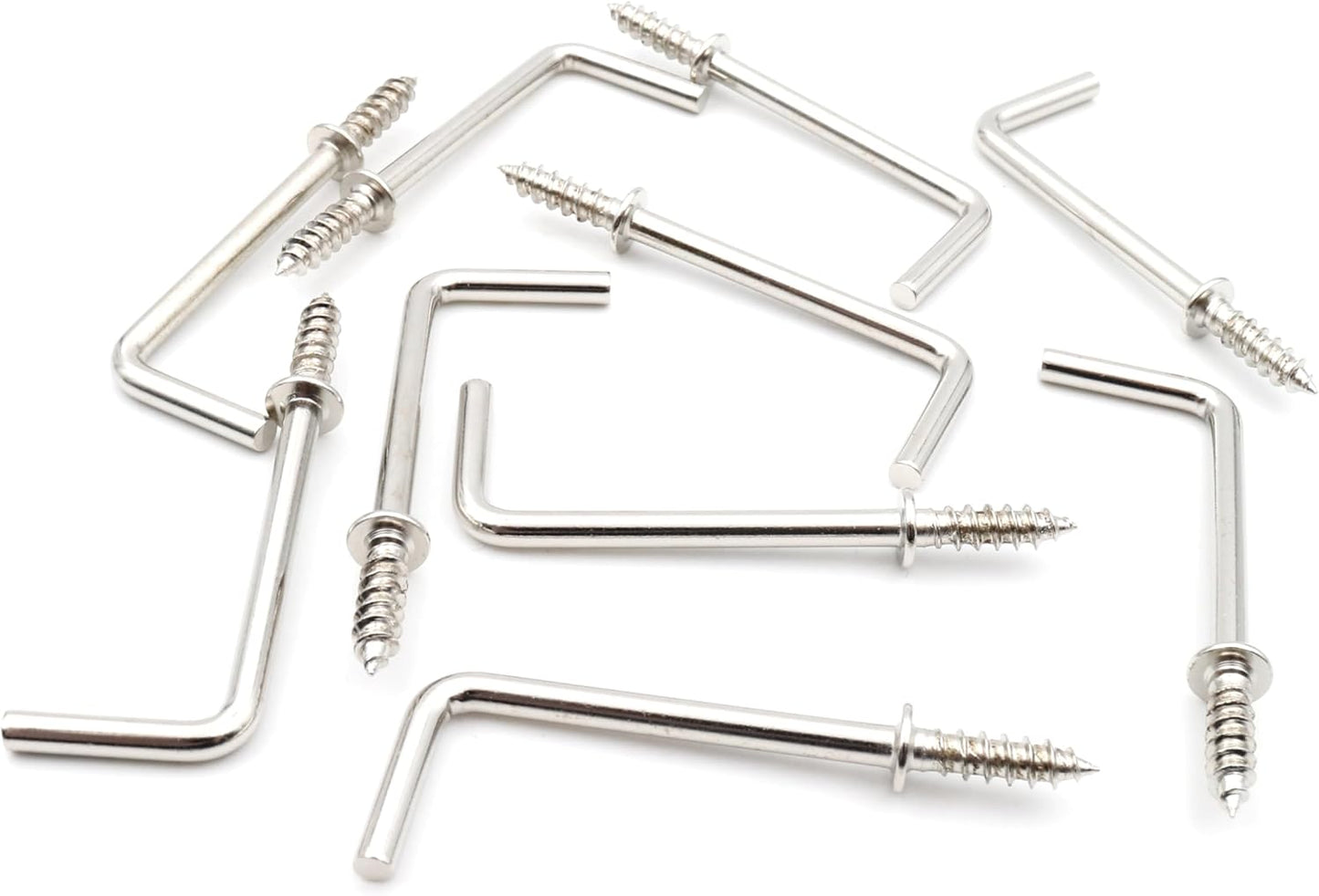 Design61 10x Schraubhaken Gerade Hakenschraube mit Beffe Wandhaken mit Gewinde Haken zum Einschrauben für Wand & Decke Vermessingt Befestigung für Seile Ketten Lampen Pflanzen (30 x 3 mm, 10, stück)
