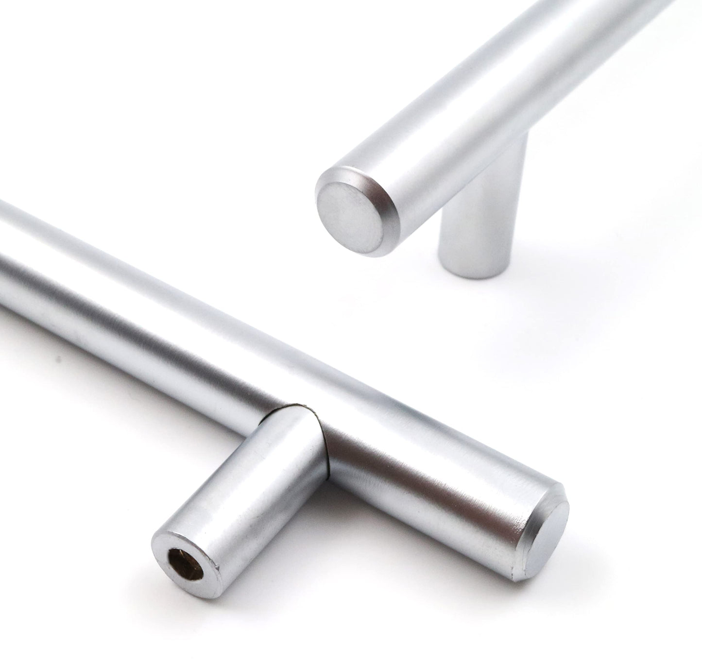 Design61 2x Möbelgriffe 128mm Griffe für Küchenschränke Schrankgriffe Schubladengriffe in Alu Matt Farbe