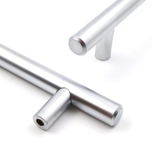 Design61 2x Möbelgriffe 128mm Griffe für Küchenschränke Schrankgriffe Schubladengriffe in Alu Matt Farbe