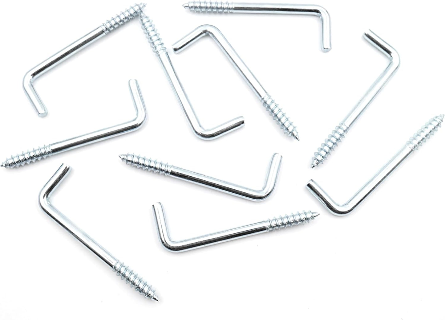 Design61 10x Gerade Schraubhaken Konsolhaken Stahlhaken 40 x 4mm Wandhaken mit Gewinde Einschraubhaken für Wand & Decke Haken zur Befestigung von Seilen Ketten Pflanzen Lampen