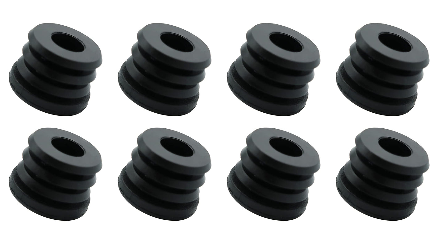 Design61 8x Gewindestopfen Justierstopfen für Rundrohr mit gespritztem Kunststoffgewinde Ø30 mm 1,5-2 mm mit M8 Innengewinde