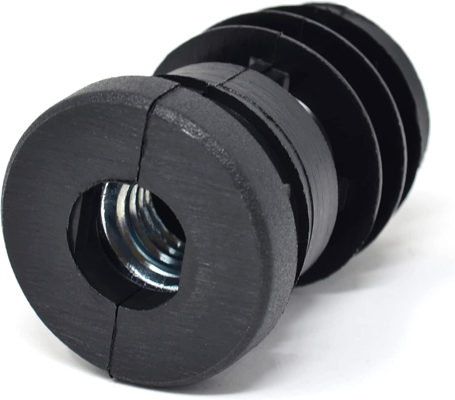 Design61 4X Gewindestopfen Justierstopfen für Rundrohr mit eingelegter Metallmutter Ø18mm 1,25 mm M5 Innengewinde