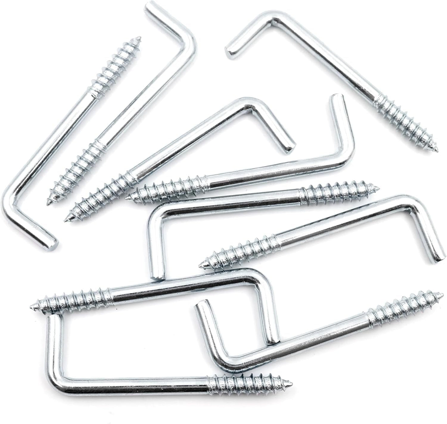 Design61 10x Gerade Schraubhaken Konsolhaken Stahlhaken Wandhaken mit Gewinde Einschraubhaken für Wand & Decke Haken zur Befestigung von Seilen Ketten Pflanzen Lampen (80 x 4,4 mm, 10, stück)