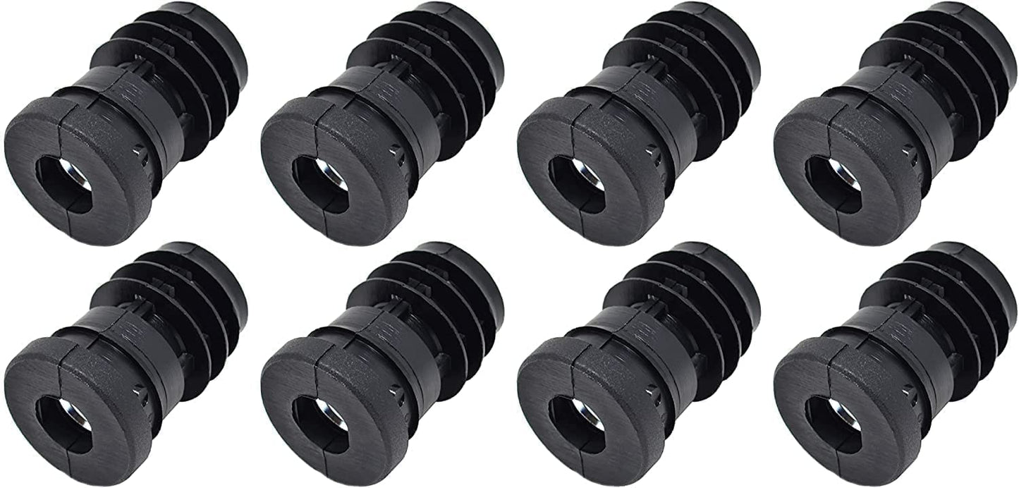 Design61 8x Gewindestopfen Justierstopfen für Rundrohr mit eingelegter Metallmutter Ø34mm 1,5 mm mit M10 Innengewinde