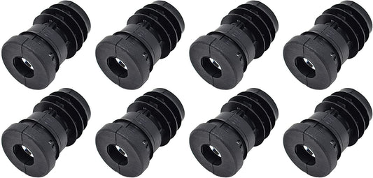 Design61 8x Gewindestopfen Justierstopfen für Rundrohr mit eingelegter Metallmutter Ø34mm 1,5 mm mit M10 Innengewinde