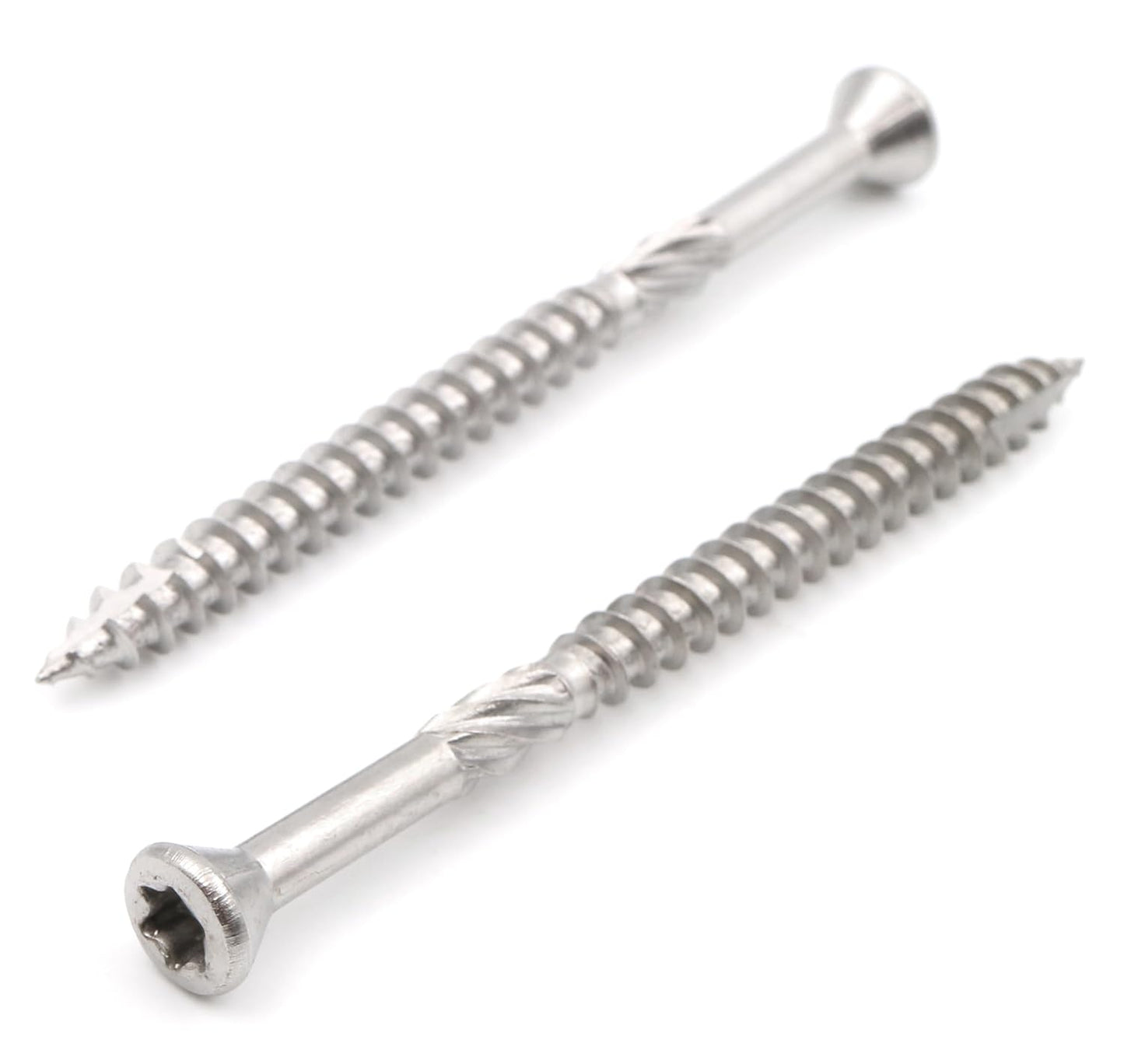 Design61 Terrassenschrauben 5x70 mm Edelstahl TX25 Edelstahlschrauben Holz Dielenschraube Rostfrei mit Cutspitze Reibteil Fräsrippen Ideal für Terrassendielen & Außenbau 200 Stück