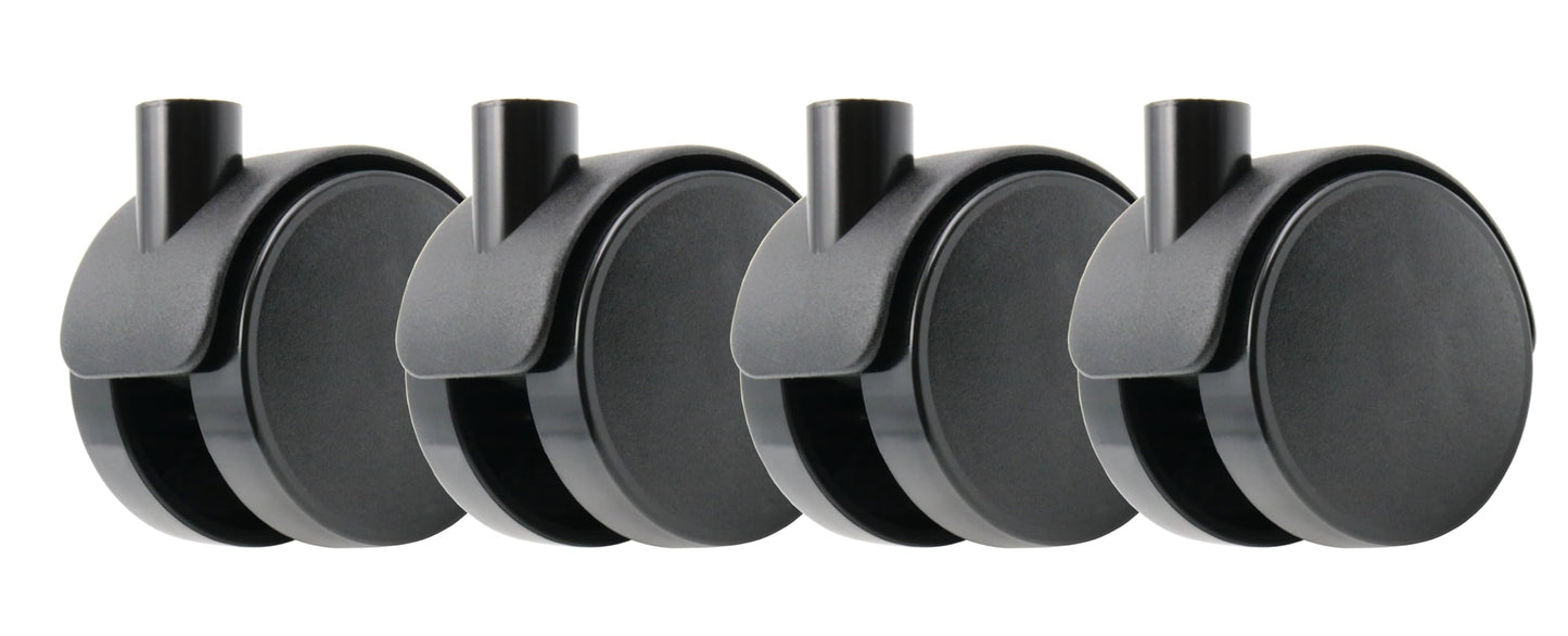 Design61 4er Set Universal Möbelrolle Ø 50mm Gummirolle Rollen mit Anschraubplatte + Schraube
