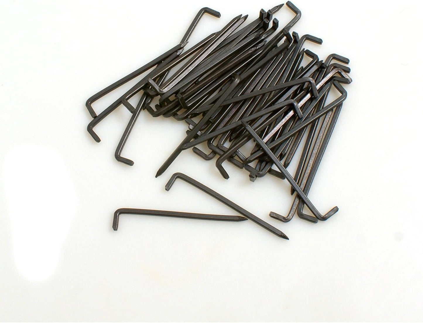 Design61 50x Konsolhaken Stahlhaken Vierkantdraht Ø 2,2 x L 30 mm aus Eisen