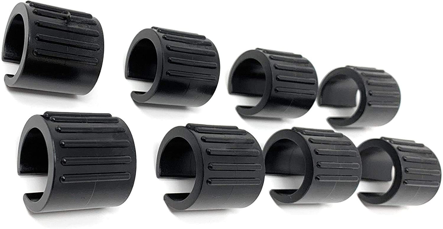 Design61 Klemmschalengleiter 8er Set Stuhlgleiter Bodenschongleiter Ø 16-18 mm mit Zapfen Silencer Möbelgleiter