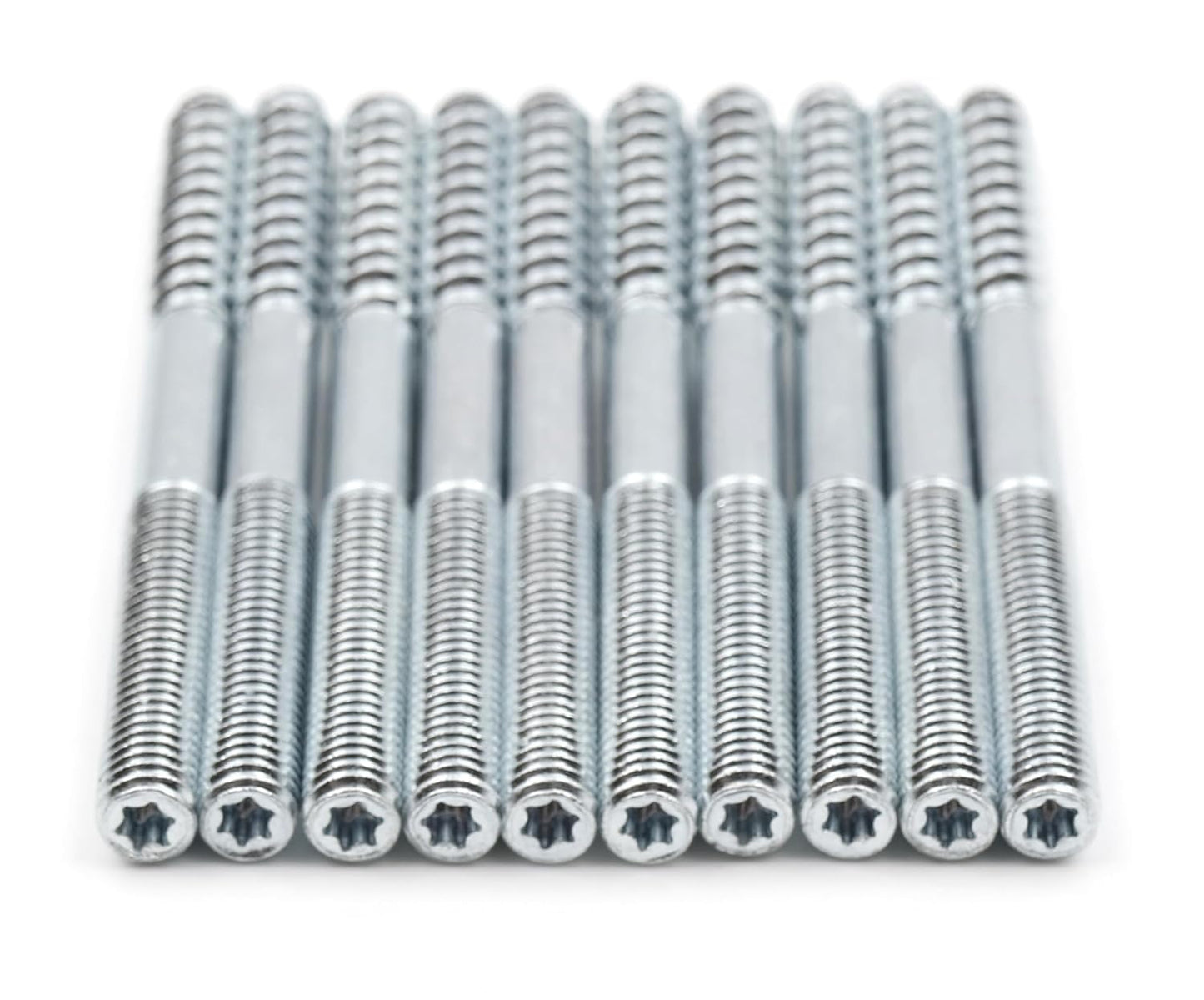 Design61 10x Stockschraube Doppelgewindeschraube Schraubstifte mit Holzgewinde & Metrischem Gewinde Stahl Verzinkt Verbindungsschraube für Holz Metall Dübelmontage (M4 x 35 mm, 10, stück)