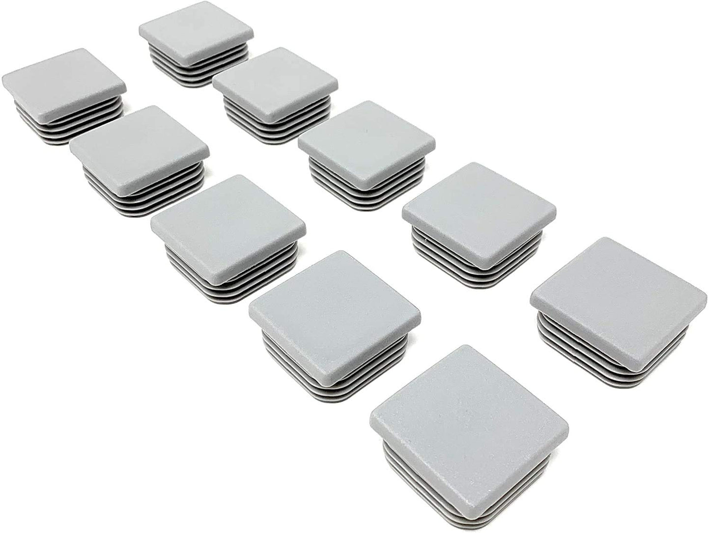 Design61 10x Vierkant Rohrstopfen Lamellenstopfen 50x50mm mit Lamellen für Innenmaß 44-48,4 mm verkehrsgrau