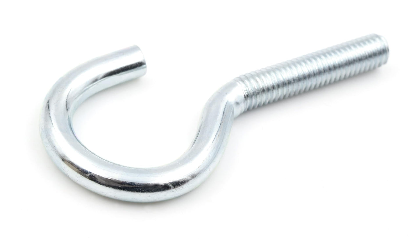 Design61 10x Gebogene Schraubhaken M5 x 50 mm Wandhaken mit Gewinde Einschraubhaken Haken zum Einschrauben Verzinkt für Wand & Decke zur Befestigung von Seilen Ketten Pflanzen Lampen