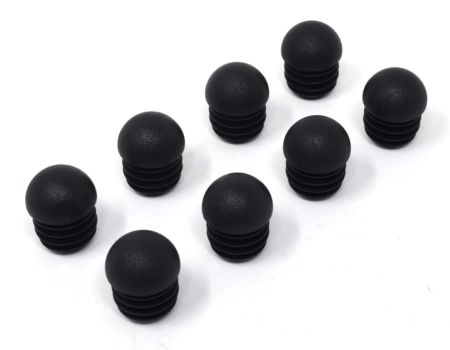 Design61 8x Lamellenstopfen für Rundrohre mit Kugelkopf Ø 20-20,5 mm in Schwarz